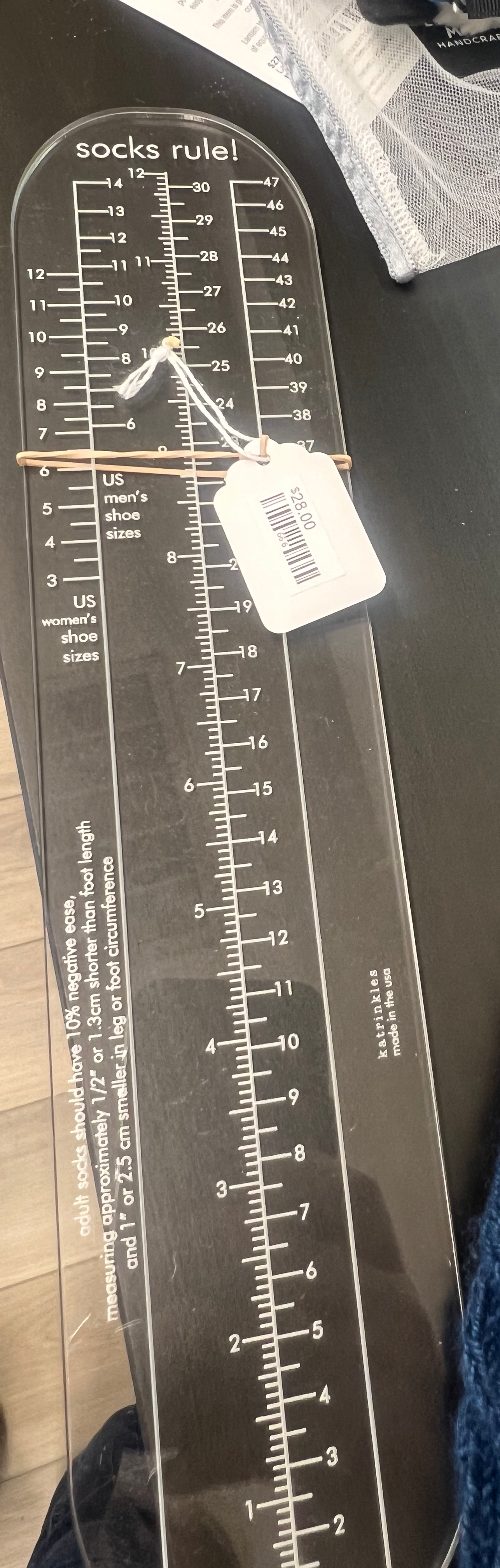 Katrinkles Tools Sock Ruler Acrylic